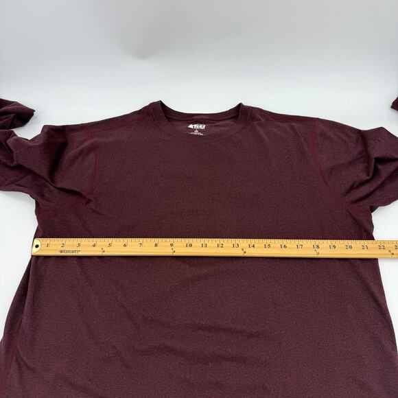 REI CO-OP Men Long Sleeve Casual T- Shirt Size L  Dark Red Crew Neck Stretch - Picture 5 of 6